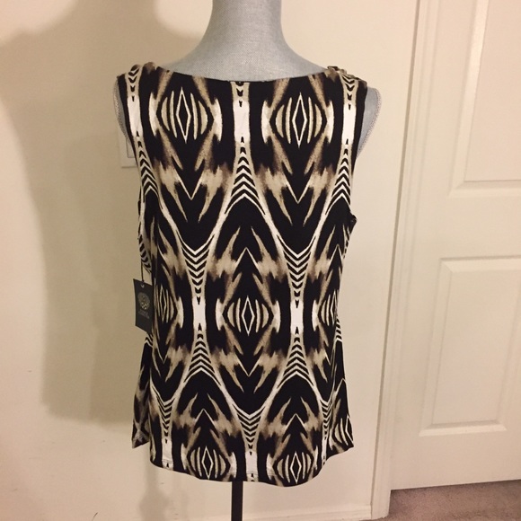 Vince Camuto Sleeveless Top w/Gold Metal Accents L - Picture 3 of 8